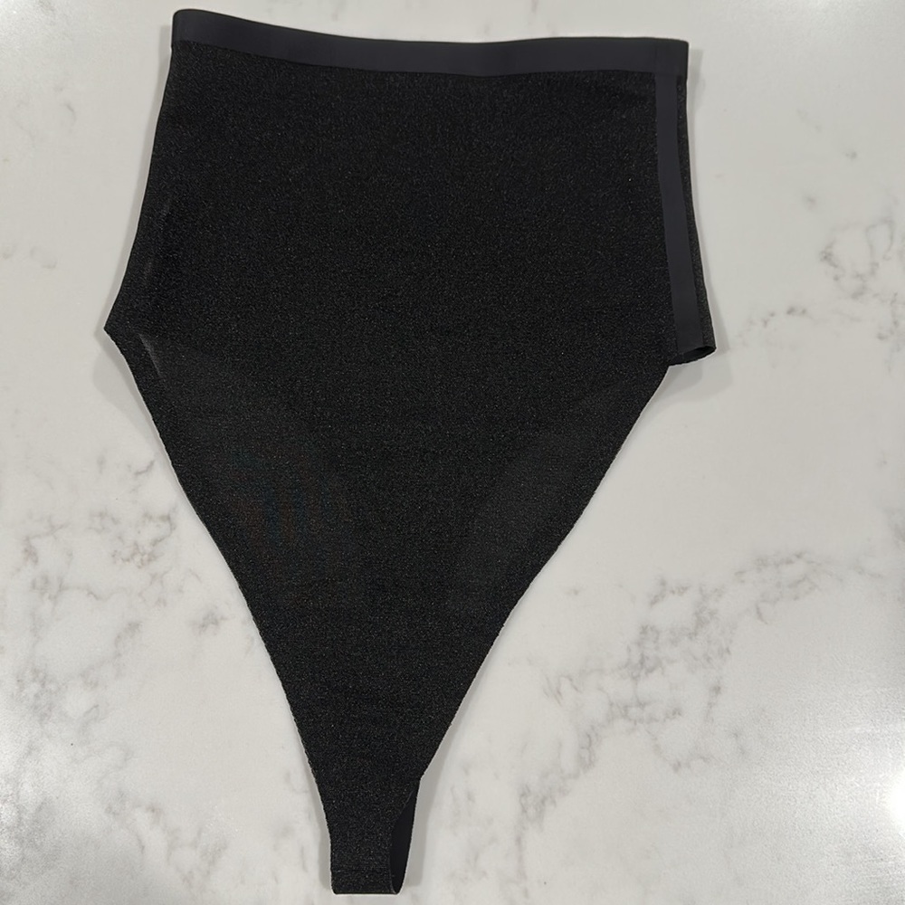 NEW! SKIMS SHEER SCULPT HIGH-WAISTED THONG BLACK SIZE XL - Picture 5 of 7